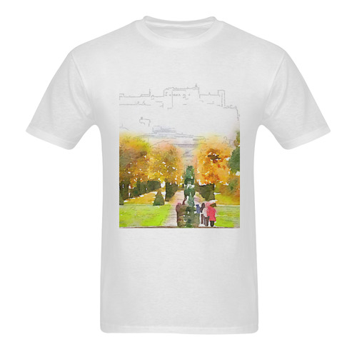 Austria-salzburg,watercolor Sunny Men's T- shirt (Model T06)
