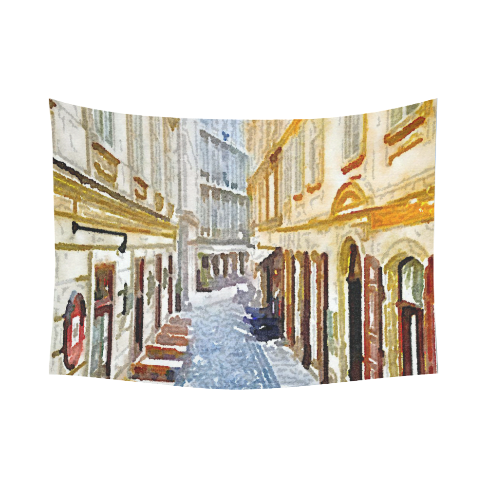 Austria-watercolors, vienna Cotton Linen Wall Tapestry 80"x 60"