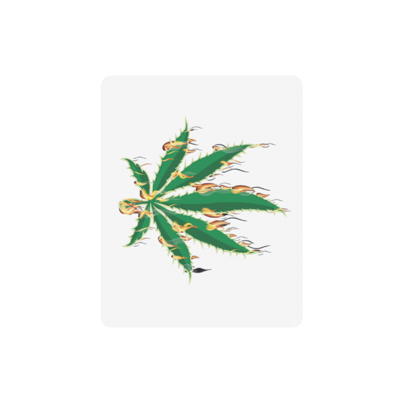 Flaming Marijuana Leaf Rectangle Mousepad