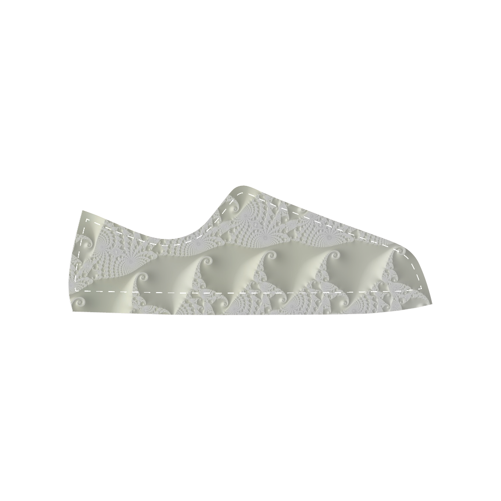White Lace Fine Fractal Art Women's Classic Canvas Shoes (Model 018)