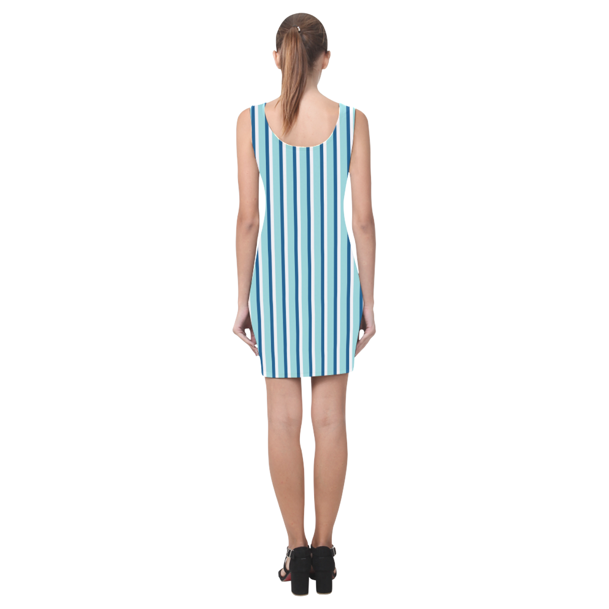 Blue Stripes Medea Vest Dress (Model D06)
