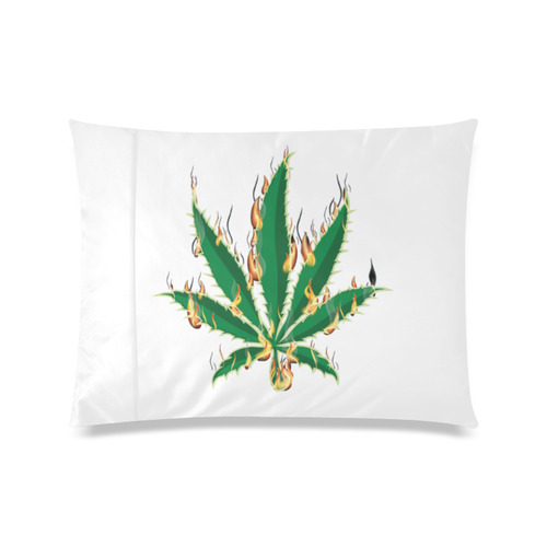 Flaming Marijuana Leaf Custom Zippered Pillow Case 20"x26"(Twin Sides)
