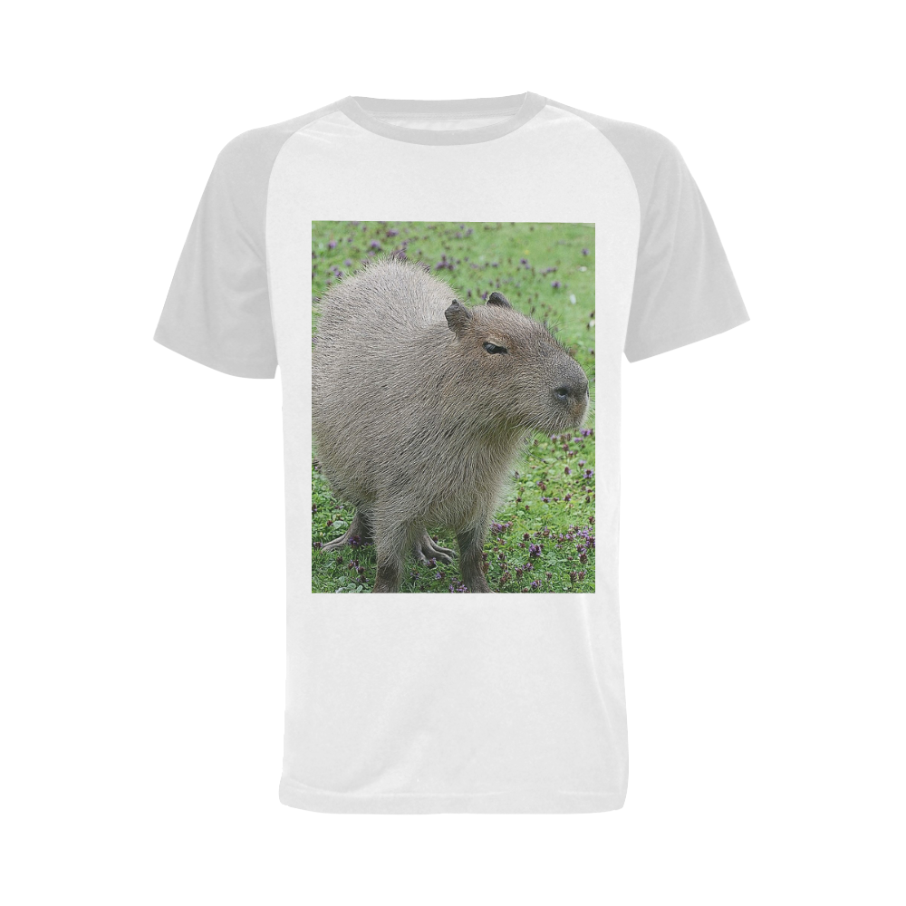 cute capybara Men's Raglan T-shirt Big Size (USA Size) (Model T11)