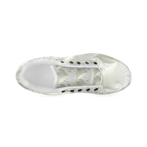 White Lace Fine Fractal Art Women’s Running Shoes (Model 020)