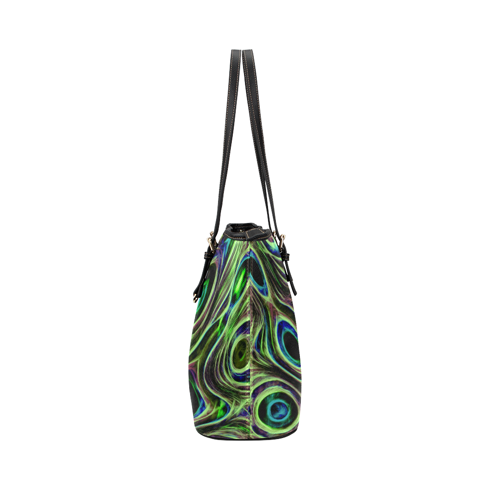 Peacock Strut III - Jera Nour Leather Tote Bag/Large (Model 1651)