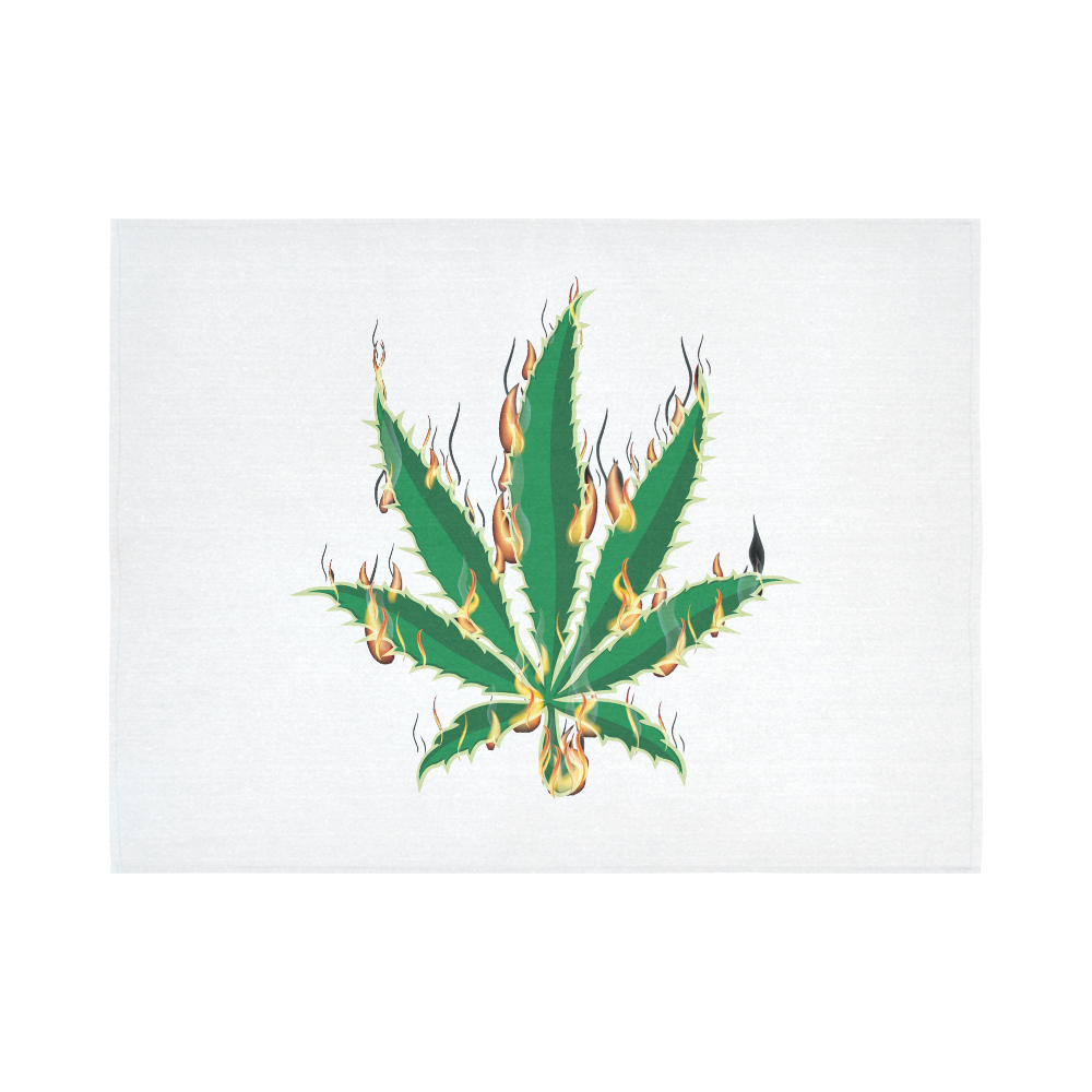 Flaming Marijuana Leaf Cotton Linen Wall Tapestry 80"x 60"