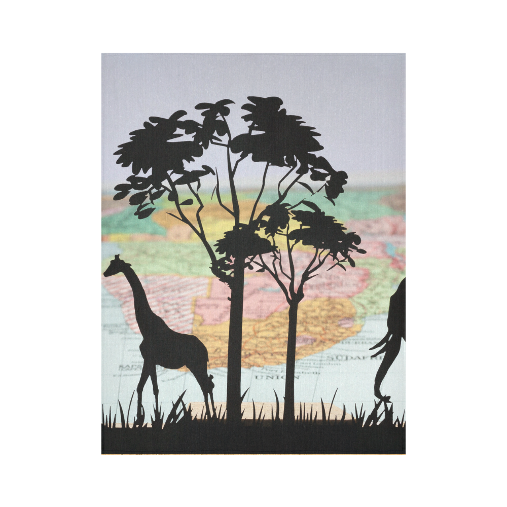 Africa_20160908 Cotton Linen Wall Tapestry 60"x 80"