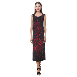Space Explosion by Artdream Phaedra Sleeveless Open Fork Long Dress (Model D08)