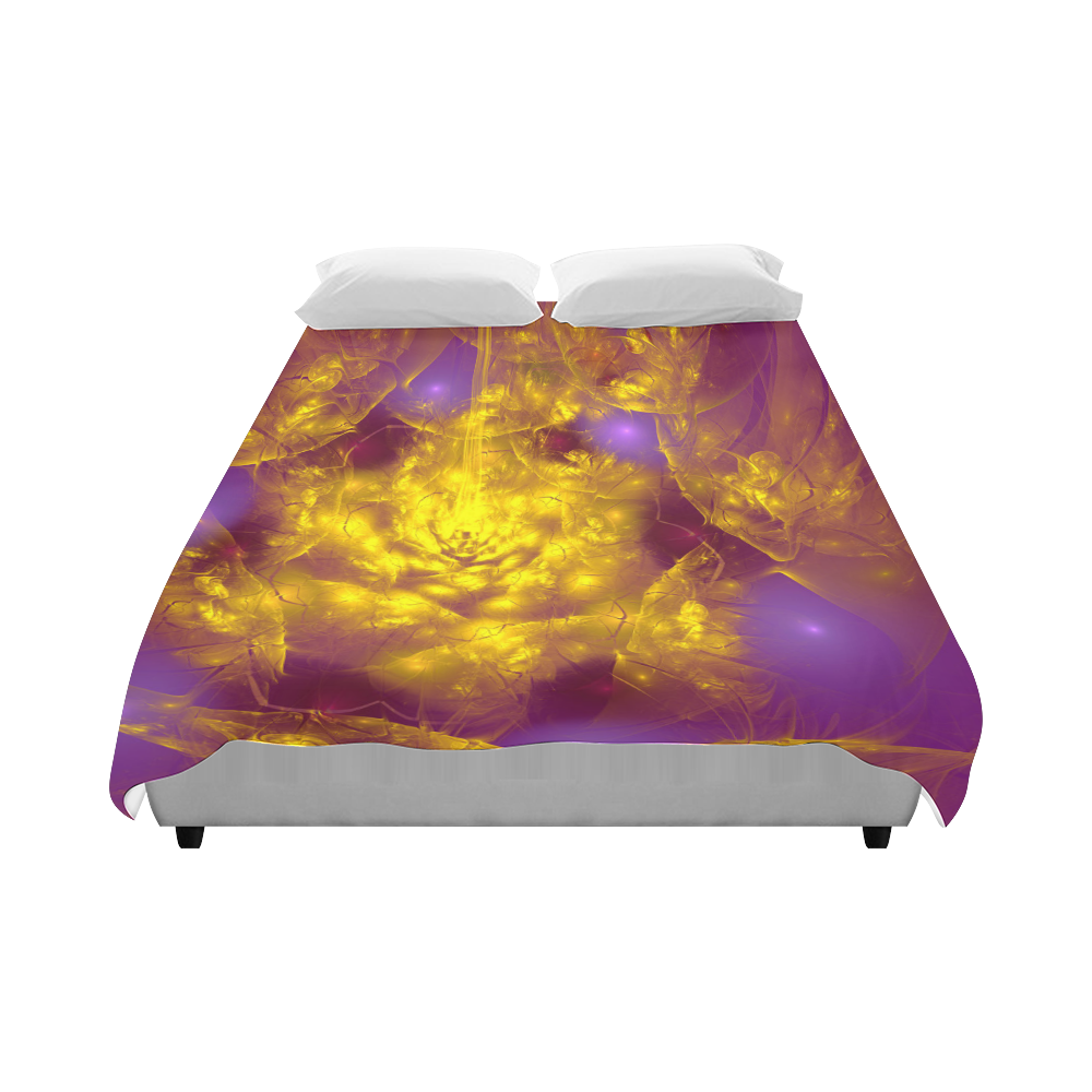 Purple and Gold Duvet Cover 86"x70" ( All-over-print)