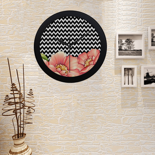 flower power Circular Plastic Wall clock