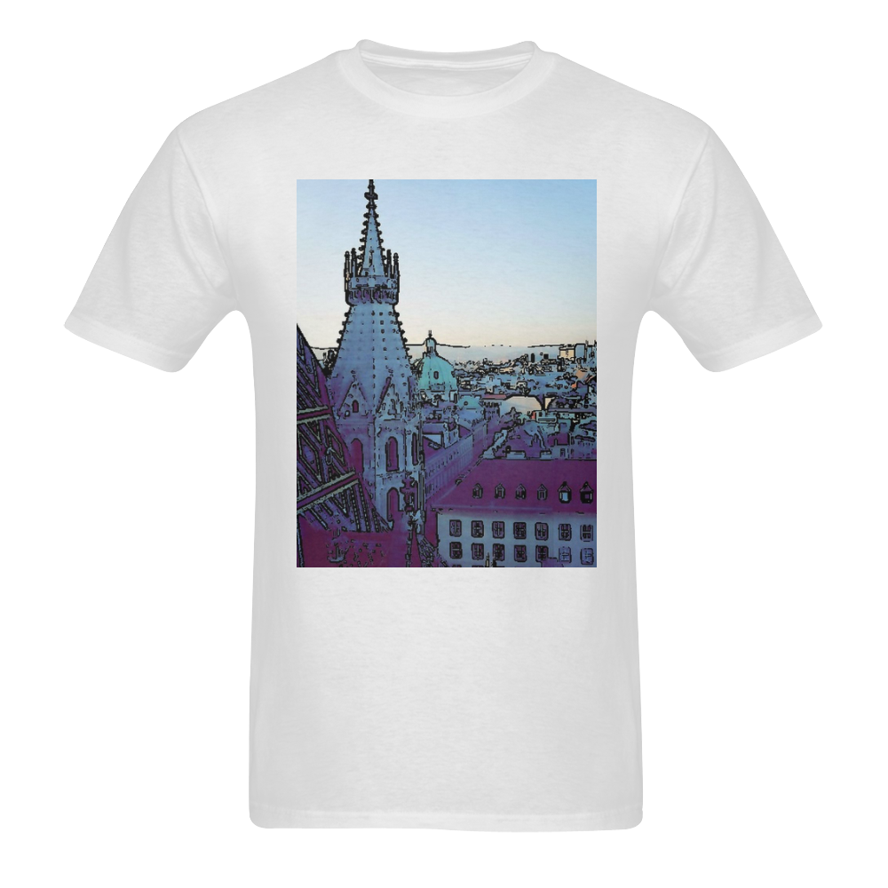 Austria-Vienna City, toony Sunny Men's T- shirt (Model T06)