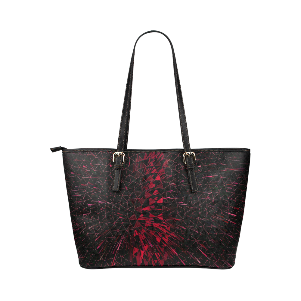 Space Explosion by Artdream Leather Tote Bag/Small (Model 1651)