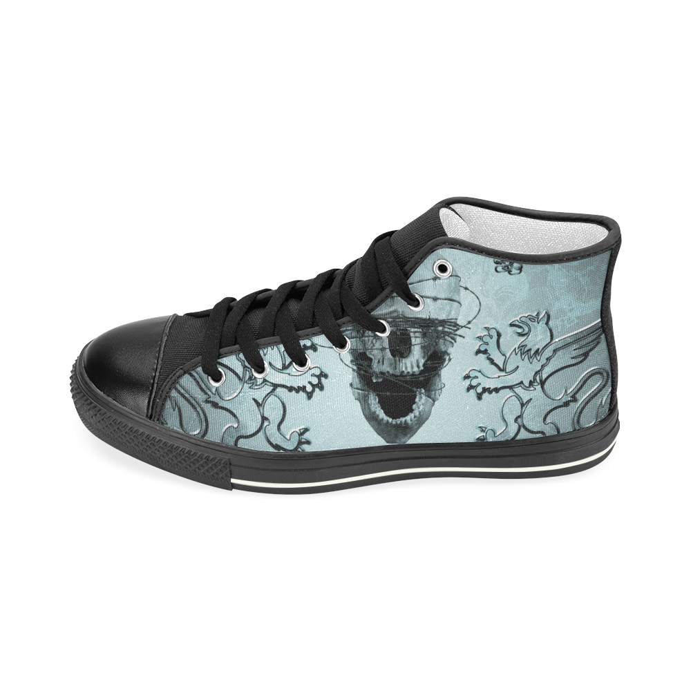 Scary skull with lion Men’s Classic High Top Canvas Shoes (Model 017)