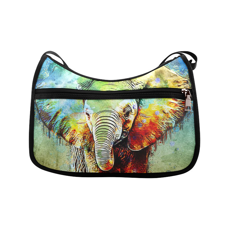 watercolor elephant Crossbody Bags (Model 1616)