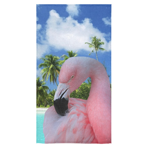Flamingo and Beach Bath Towel 30"x56"