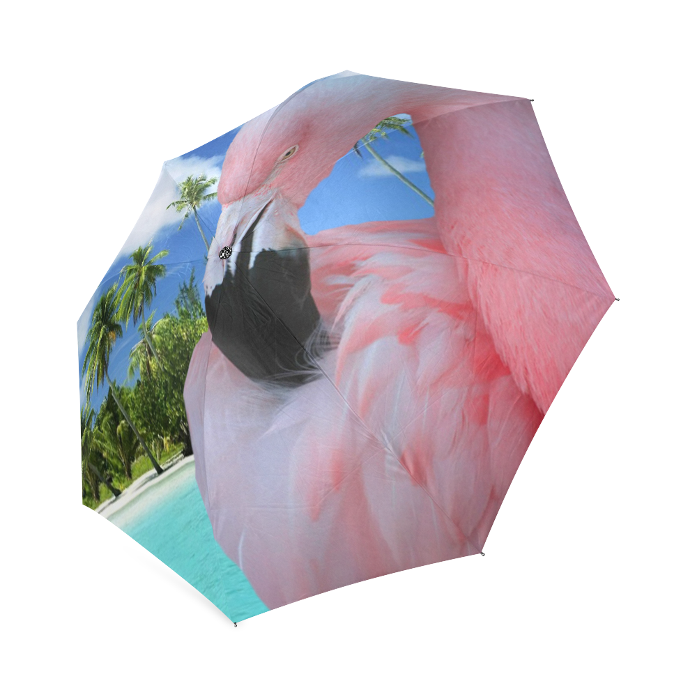 Flamingo and Beach Foldable Umbrella (Model U01)