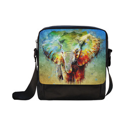 watercolor elephant Crossbody Nylon Bags (Model 1633)
