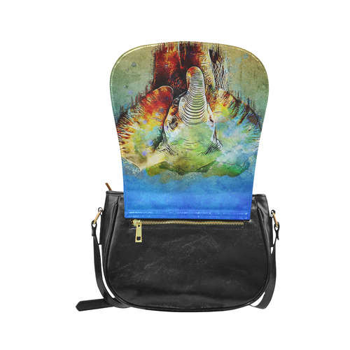 watercolor elephant Classic Saddle Bag/Large (Model 1648)