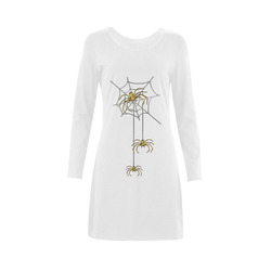Spiders in the Cobweb Contour Gold Silver Demeter Long Sleeve Nightdress (Model D03)