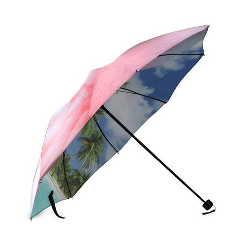 Flamingo and Beach Foldable Umbrella (Model U01)