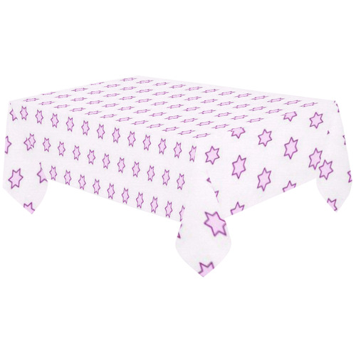 many stars soft pink Cotton Linen Tablecloth 60"x120"