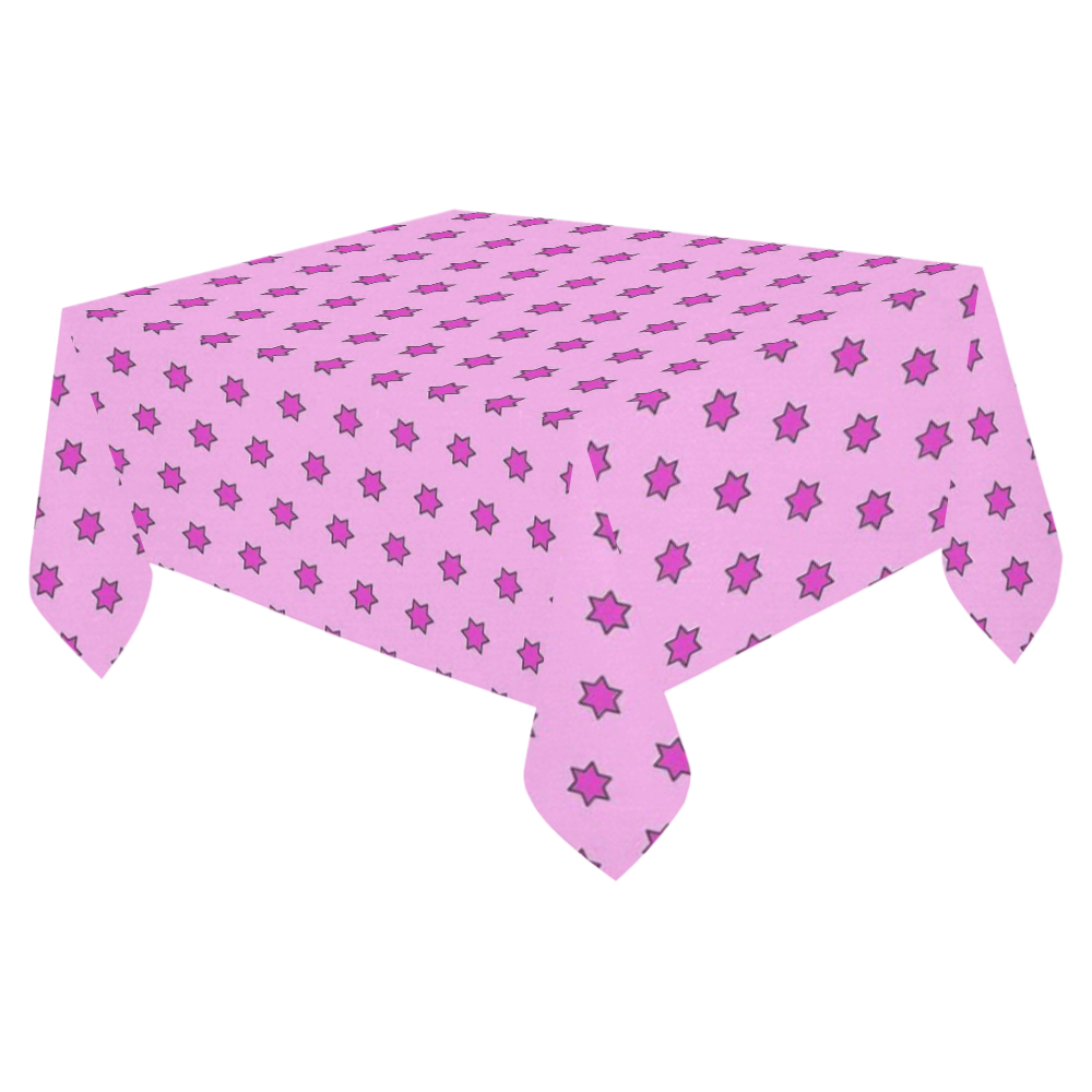 many stars lilac Cotton Linen Tablecloth 52"x 70"