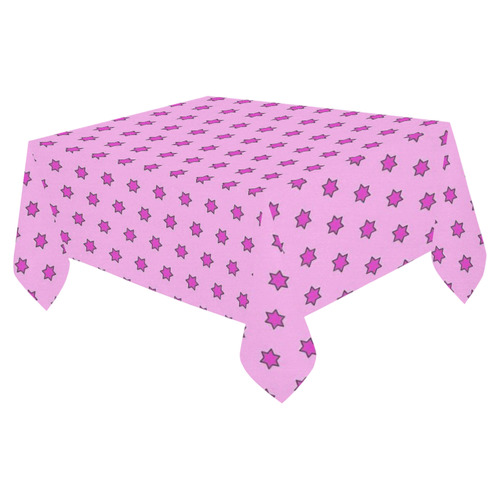 many stars lilac Cotton Linen Tablecloth 52"x 70"
