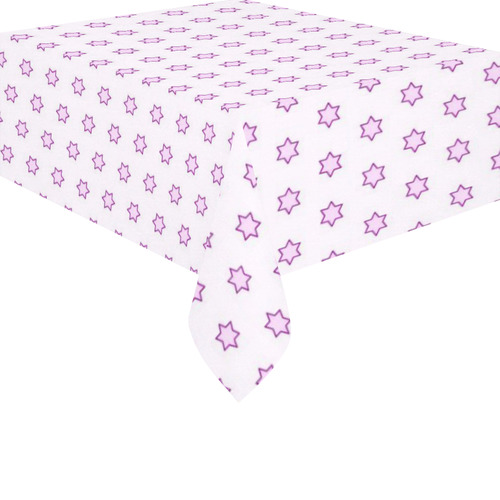 many stars soft pink Cotton Linen Tablecloth 52"x 70"