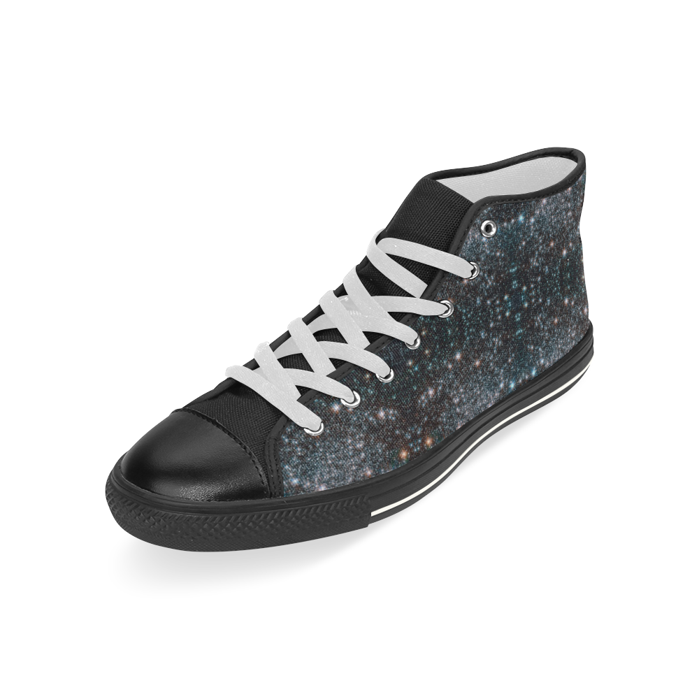 NASA: Heavy Metal Stars Cluster Astronomy Abstract Men’s Classic High Top Canvas Shoes (Model 017)