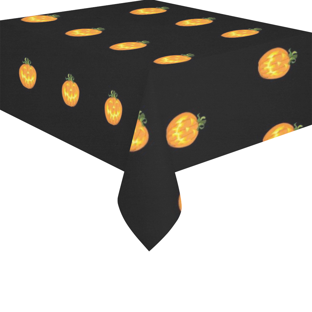 Halloween pumpkin pattern Cotton Linen Tablecloth 52"x 70"