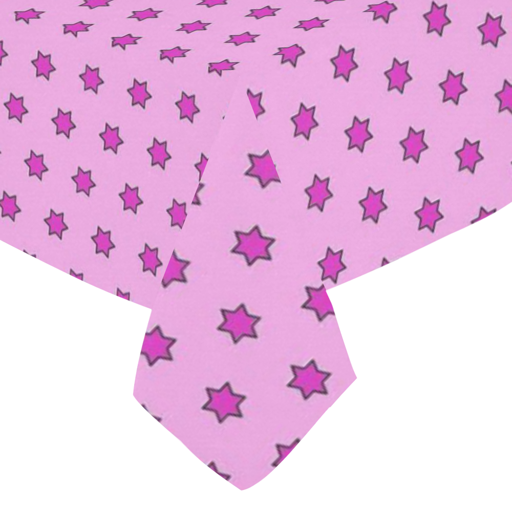 many stars lilac Cotton Linen Tablecloth 52"x 70"