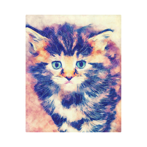 watercolor cat Duvet Cover 86"x70" ( All-over-print)
