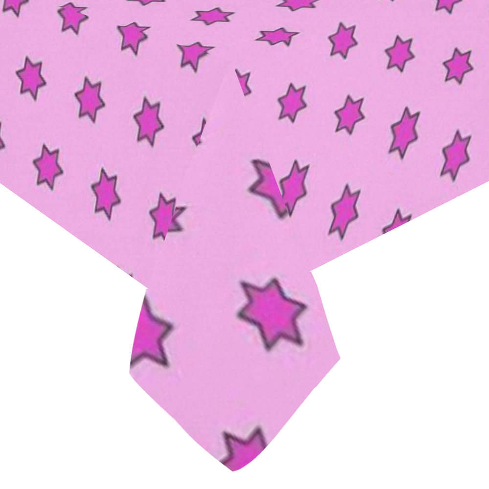 many stars lilac Cotton Linen Tablecloth 60"x120"