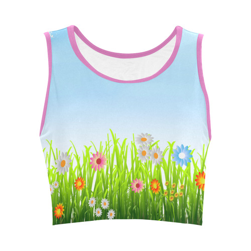 Teach Peace landscape Women's Crop Top (Model T42)