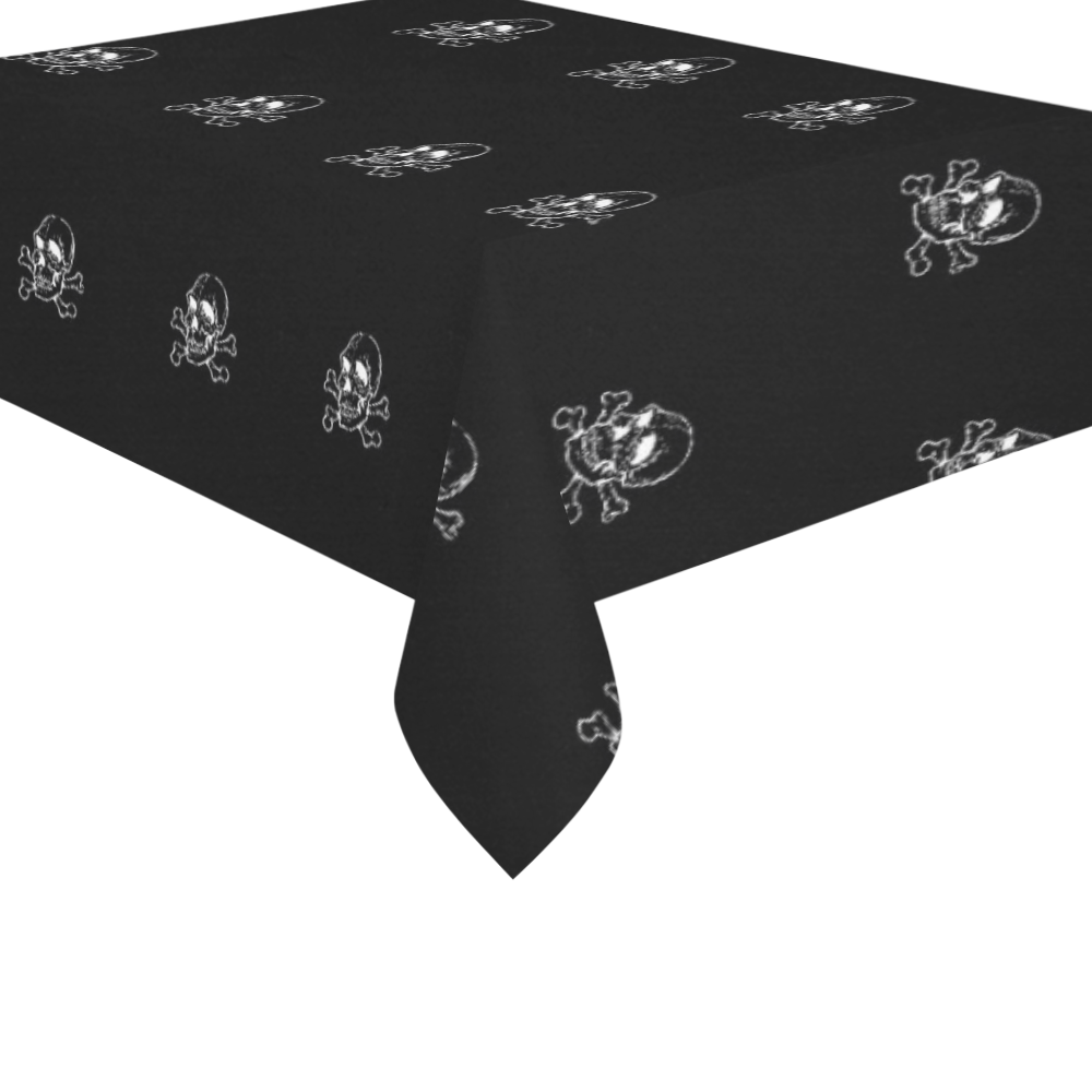 Skull 816 (Halloween) pattern Cotton Linen Tablecloth 60"x 84"