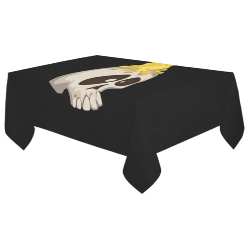 halloween - skull with candle Cotton Linen Tablecloth 60"x 104"