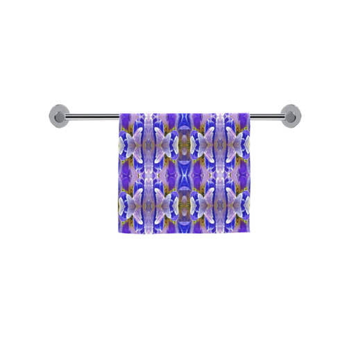 Blue White Abstract Flower Pattern Custom Towel 16"x28"
