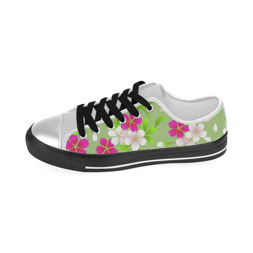 Holiday Vintage Japanese Floral Pattern Women's Classic Canvas Shoes (Model 018)