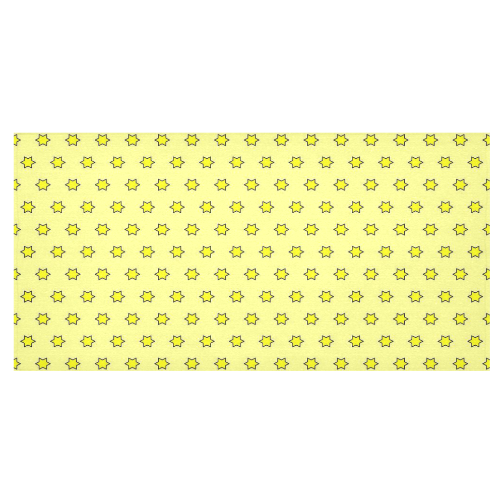 many stars soft yellow Cotton Linen Tablecloth 60"x120"