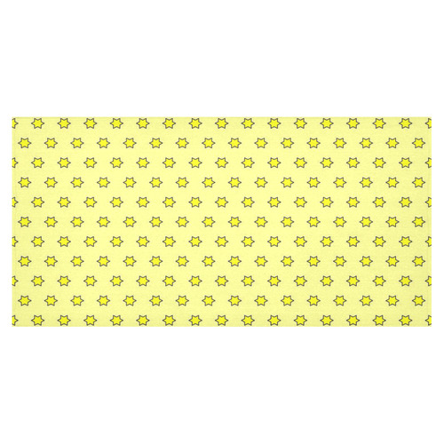many stars soft yellow Cotton Linen Tablecloth 60"x120"