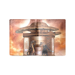 Friends funny geckos in the universe Men's Leather Wallet (Model 1612)