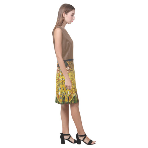 My Klimt Serie : Gold Eos Women's Sleeveless Dress (Model D01)