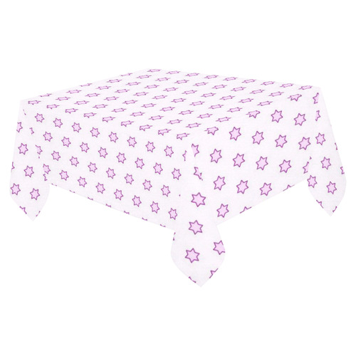 many stars soft pink Cotton Linen Tablecloth 52"x 70"