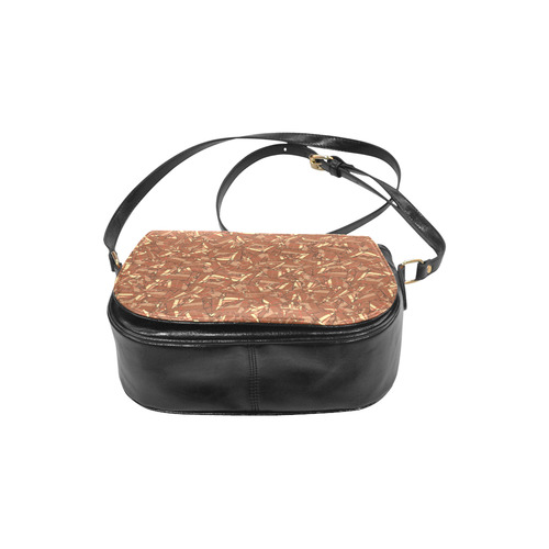 Chocolate Brown Sienna Abstract Classic Saddle Bag/Large (Model 1648)