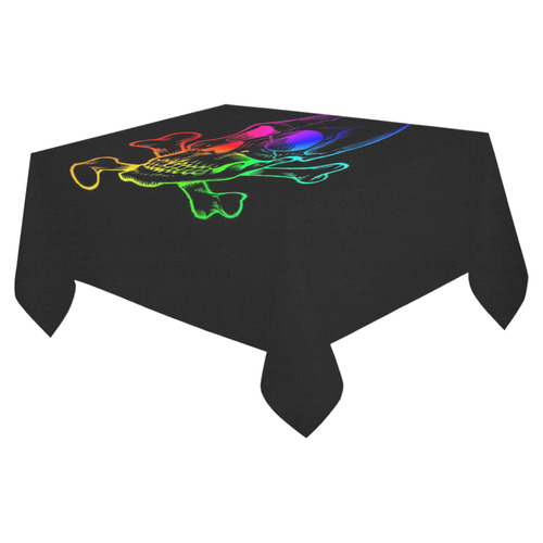 Skull 816 (Halloween) rainbow Cotton Linen Tablecloth 52"x 70"