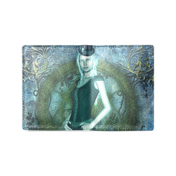 Victorian style, beautiful women Men's Leather Wallet (Model 1612)