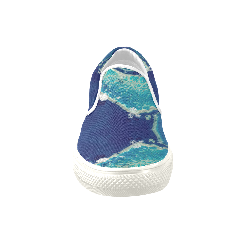 NASA: Great Barrier Reef Coral Abstract Men's Unusual Slip-on Canvas Shoes (Model 019)