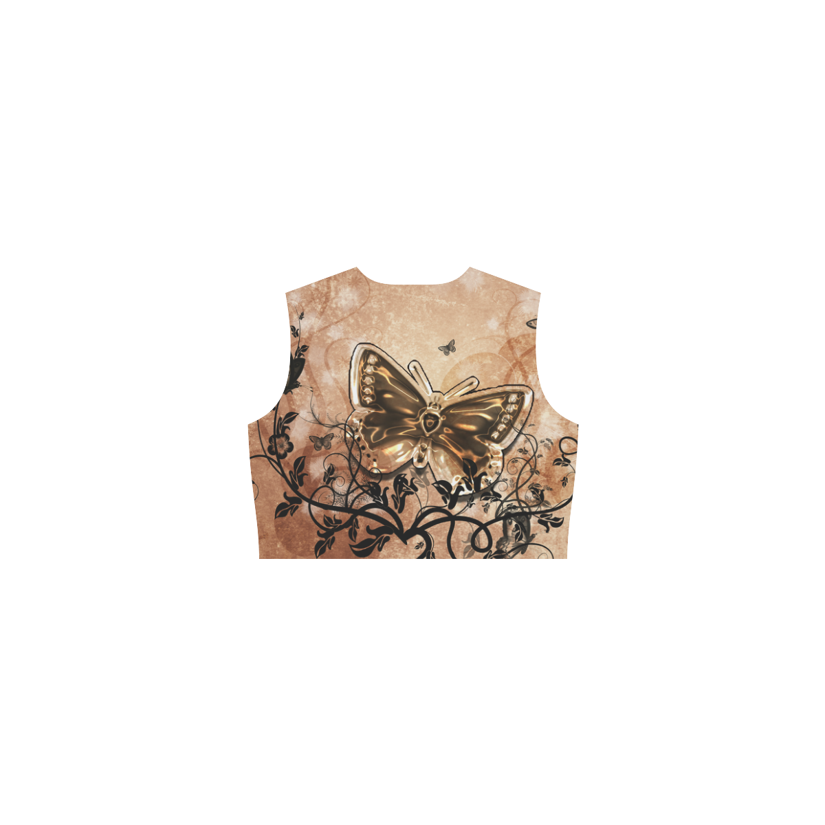 Wonderful butterflies and floral elements Eos Women's Sleeveless Dress (Model D01)
