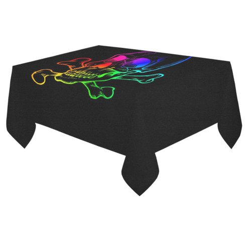 Skull 816 (Halloween) rainbow Cotton Linen Tablecloth 60"x 84"