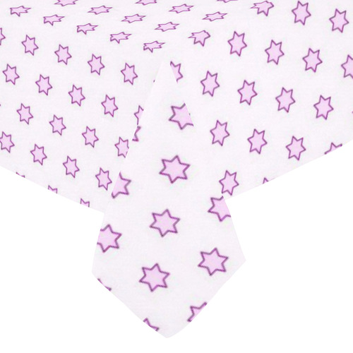 many stars soft pink Cotton Linen Tablecloth 52"x 70"